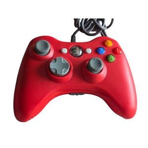 Red Wired Controller for Xbox 360 and PC USB Gamepad Joystick Accessory